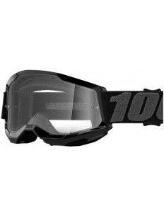 100% gogle STRATA - JUNIOR Black  (Szyba Przezroczysta Ant-Fog, LT 88%-92%)