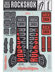 ROCKSHOX Naklejki na amortyzator Troy Lee Designs Colab - Silver/Orange