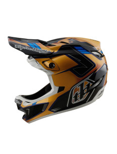 TROY LEE DESIGNS Kask D4 Carbon MIPS Royalty Black/Gold