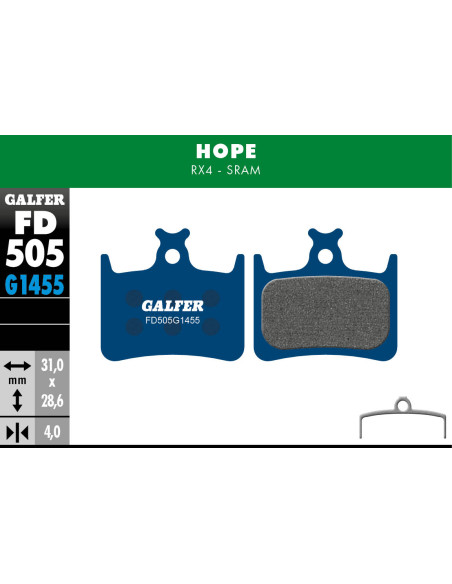 GALFER klocki hamulcowe HOPE E4 RX4 - Sram